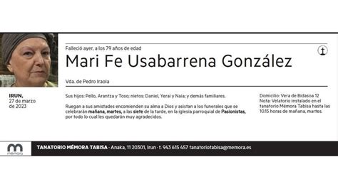 mari fe usabarrena|Mari Fe Usabarrena González